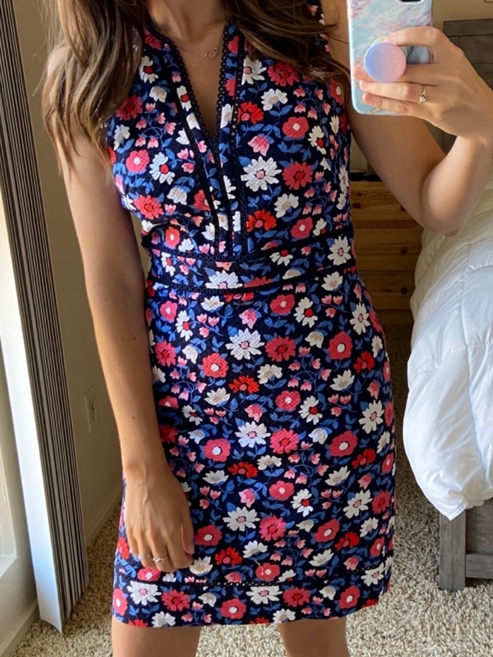 Kate Spade Shore Thing Daisy Jacquard Navy Blue Sheath Dress Size 0 $328 - Picture 4 of 12